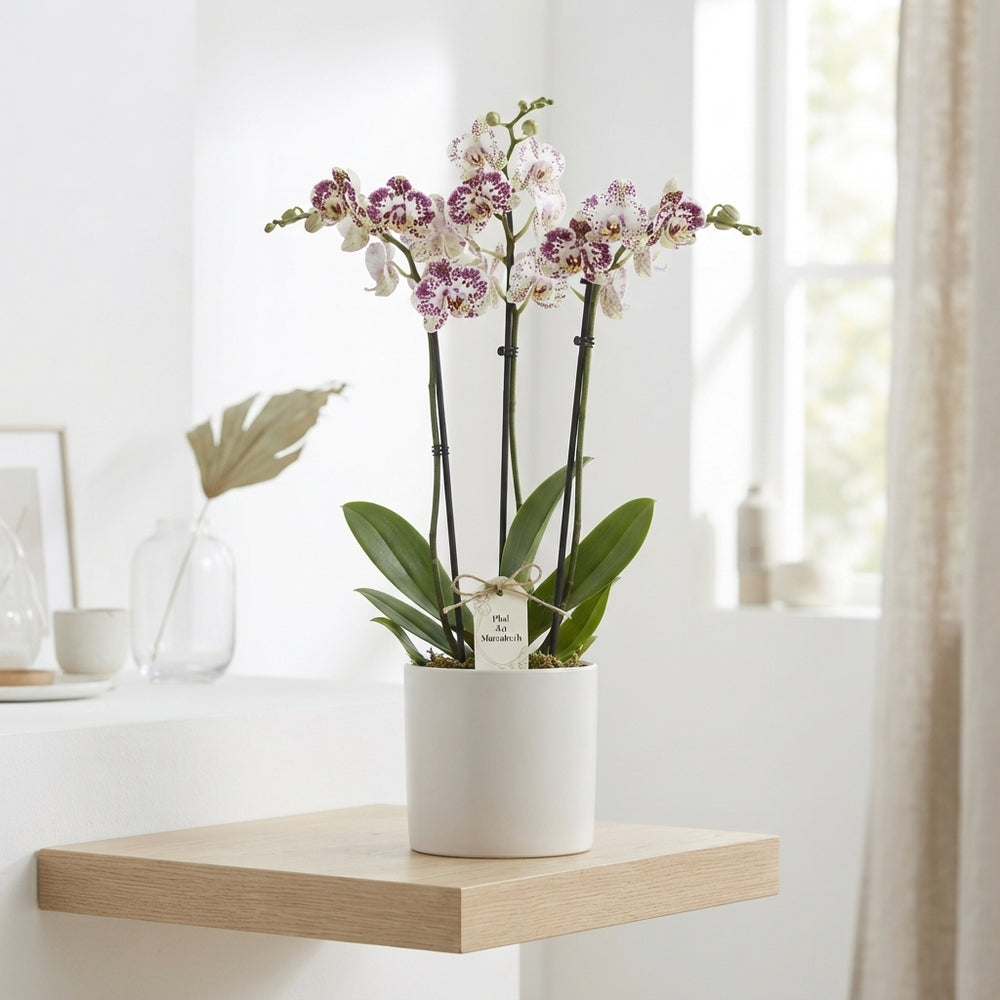 Phalaenopsis Orchid – 4 Stem, 12cm Pot, 70cm Tall
