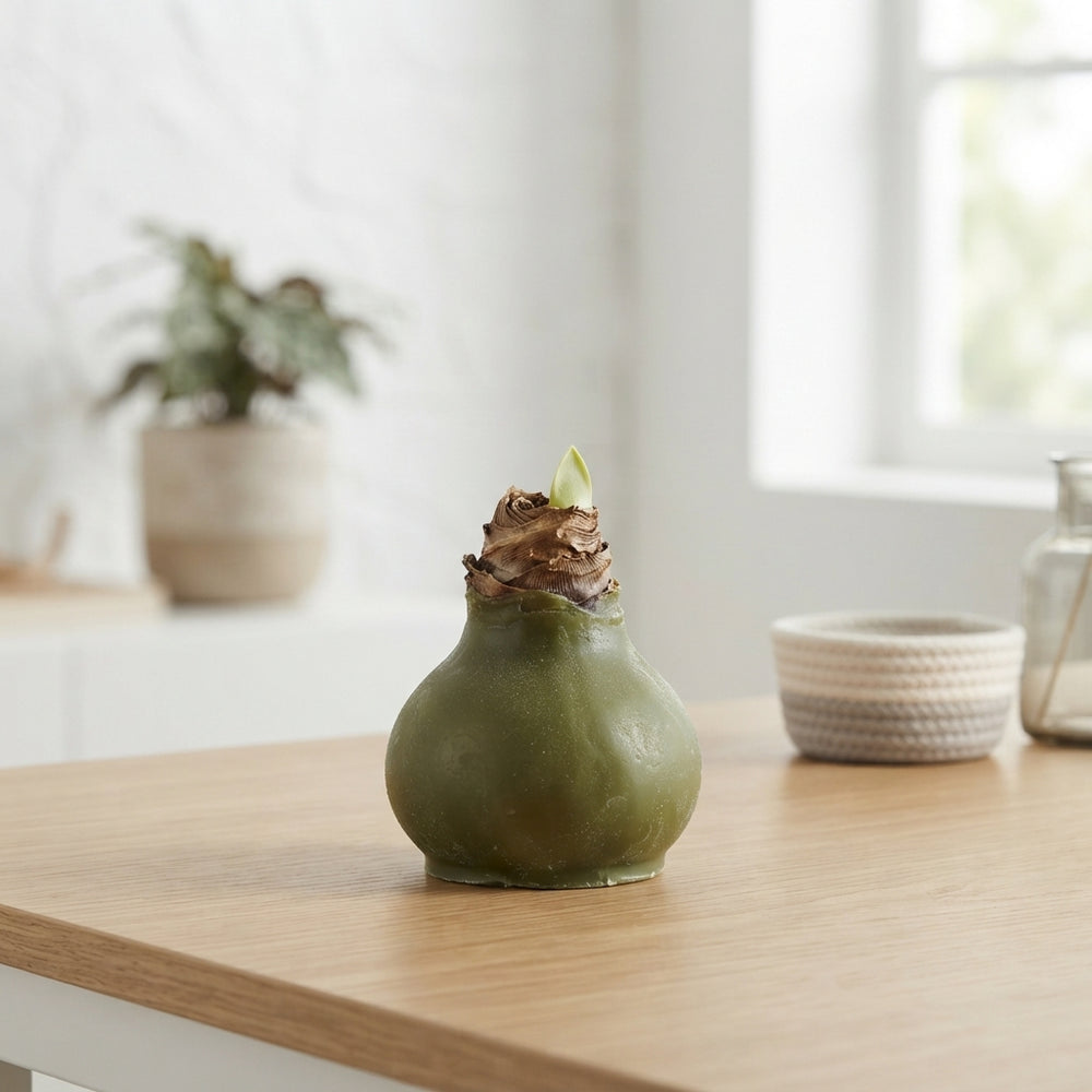 Olive Green Wax Holly Decoration – 20cm