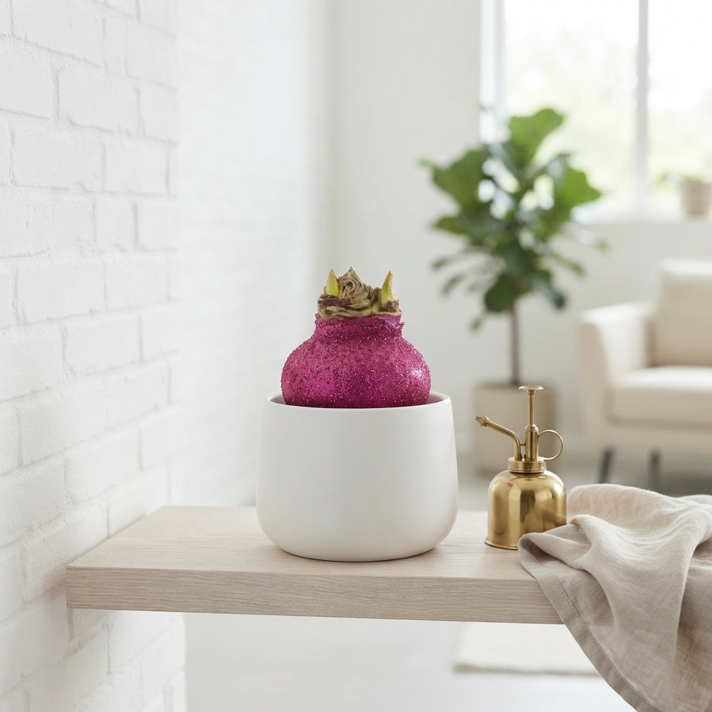 Fuchsia Pink Wax Christmas Decoration – 20cm