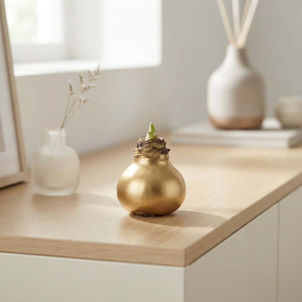 Gold Waxed Hippeastrum Decorative Stem