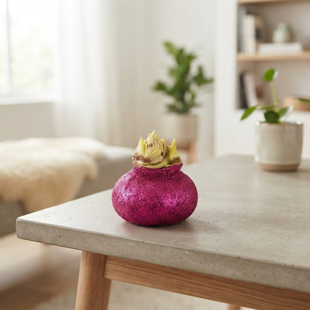 Fuchsia Pink Wax Christmas Decoration – 20cm