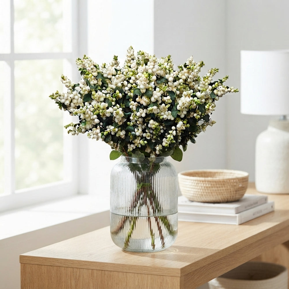 White Snowberry Cut Stems – 60–69cm