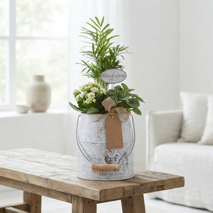 Mixed Arrangement in Zinc Milk Churn – 18cm