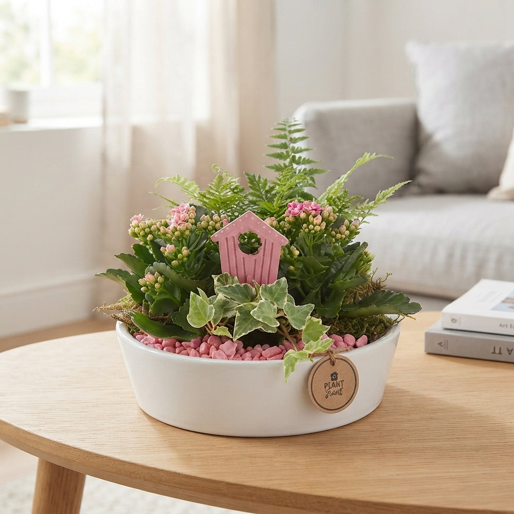 White Ceramic Plant Arrangement – 24cm Pot