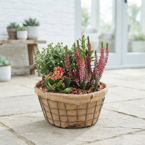 Garden Arrangement in Jute Basket – 25cm