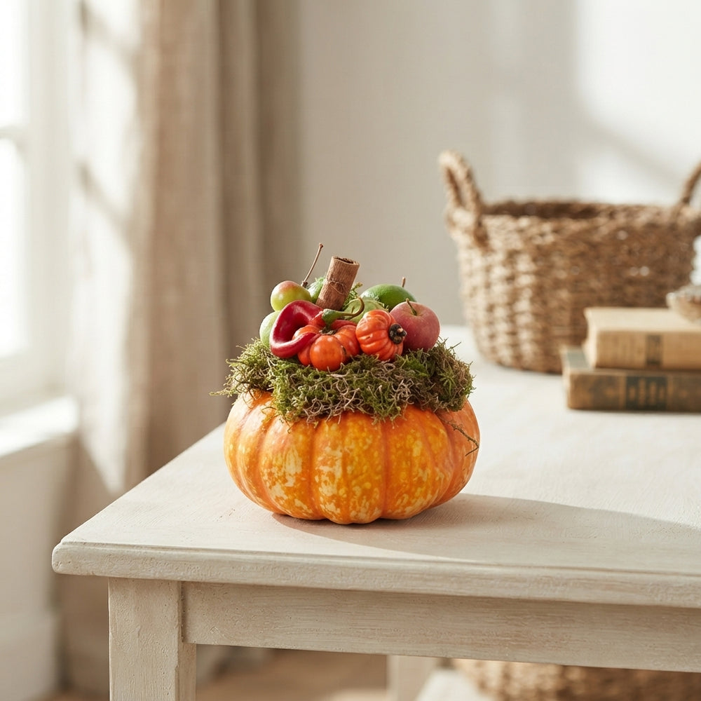 Decorative Ornamental Gourds in Ceramic Pot – 4 Fruits