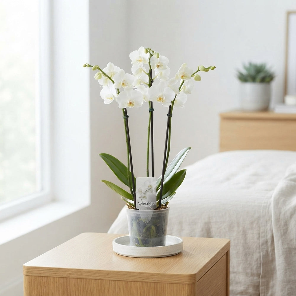 White Phalaenopsis Orchid – 3 Stem, 12cm Pot