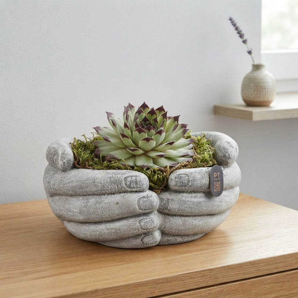All Saints’ Day Heart Arrangement – 20cm Concrete Pot