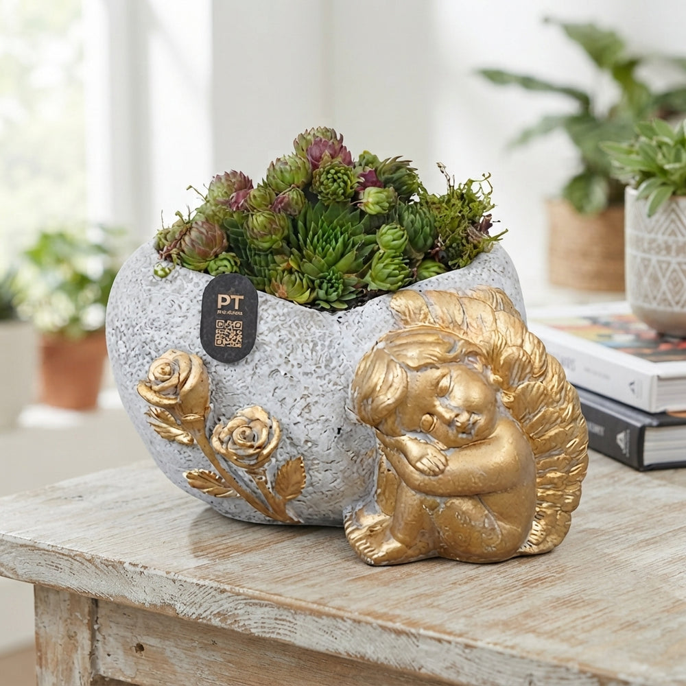 Autumn Arrangement in Stone Pot – 17cm