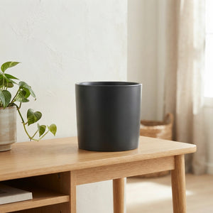 Black Ceramic Cylinder Plant Pot – 14cm