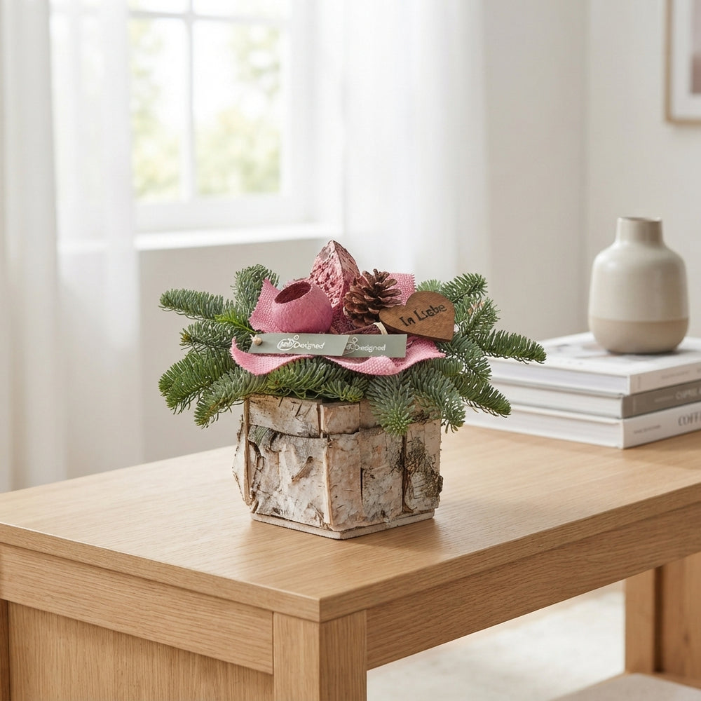 All Saints’ Day Arrangement with Wooden Heart – 25cm