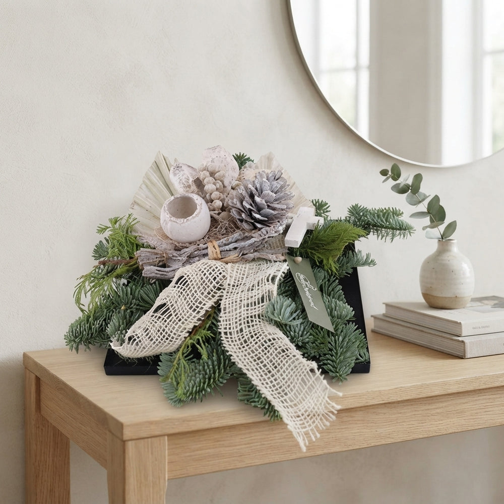 White Zinc Four-Section Plateau Arrangement – 25cm