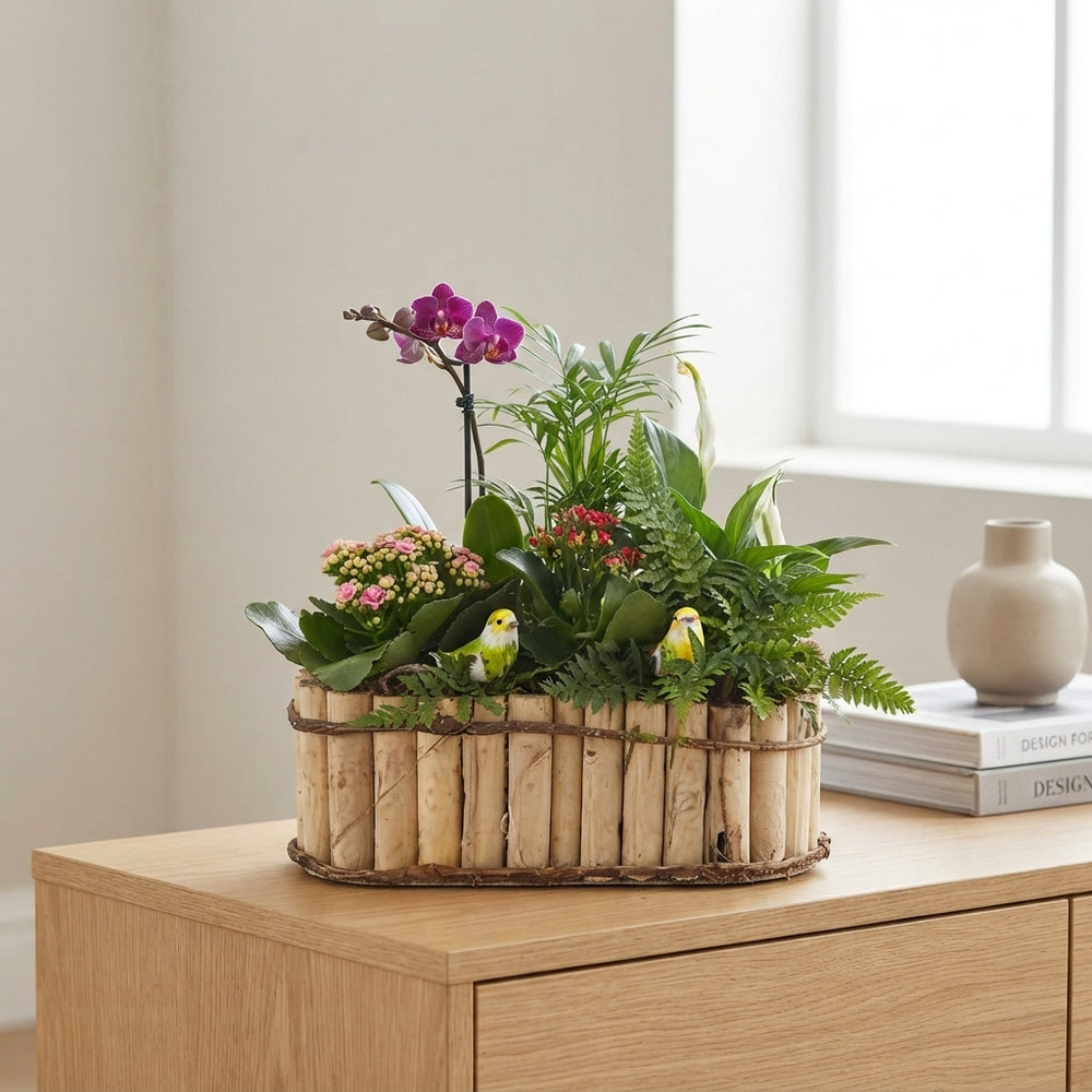 Oval Mixed-Colour Floral Arrangement