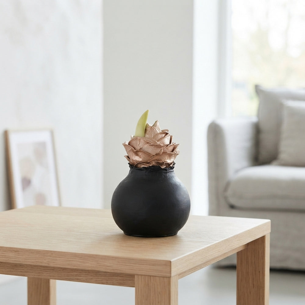 Black Wax Hipp Topiary Decoration – 20cm