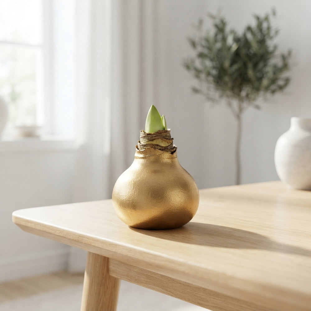 Gold Waxed Hyacinth Bulb Decoration