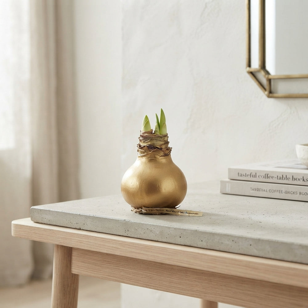 Gold Waxed Eucalyptus Decoration – 20cm