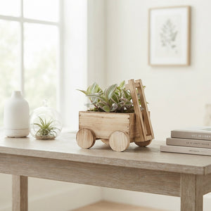 Mixed Arrangement in Wooden Cart – 15cm Pot