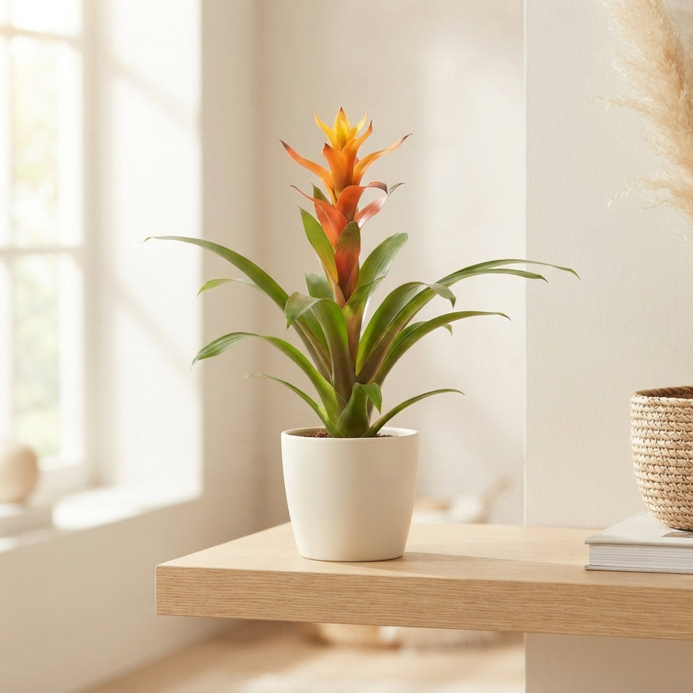Mixed Bromeliad in Ceramic Pot – 13cm Pot