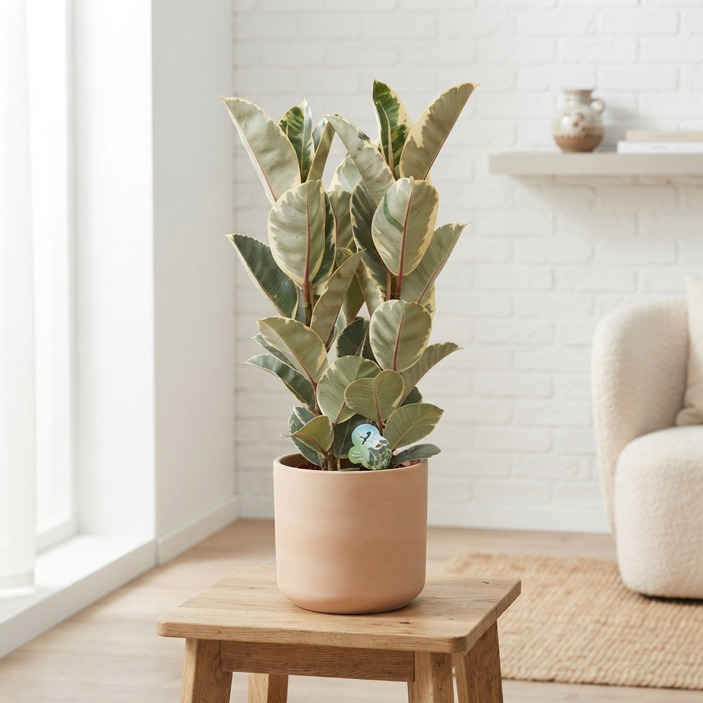 Ficus Elastica ‘Tineke’ – 24cm Pot, 90cm High