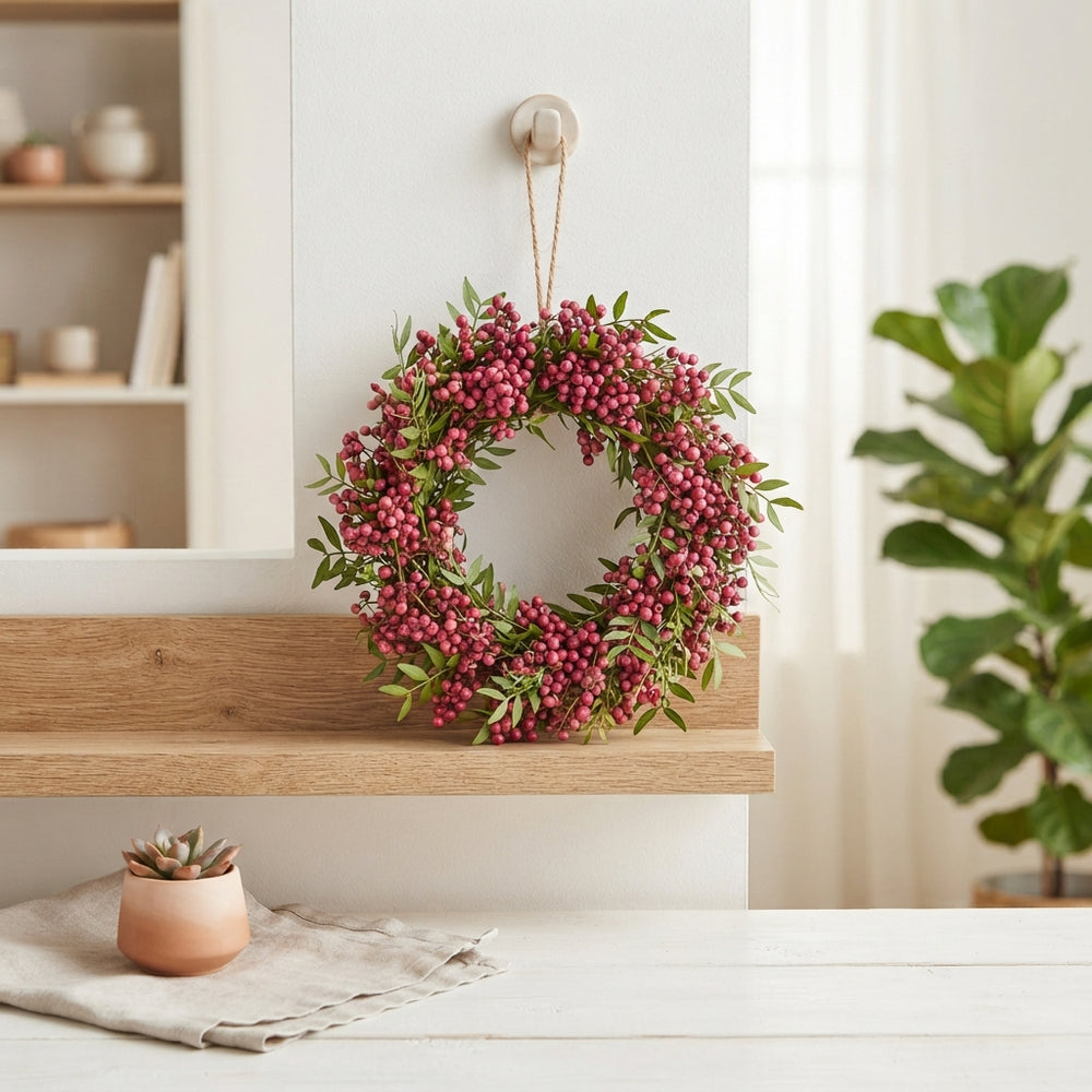 Pink Schinus Wreath – 12cm