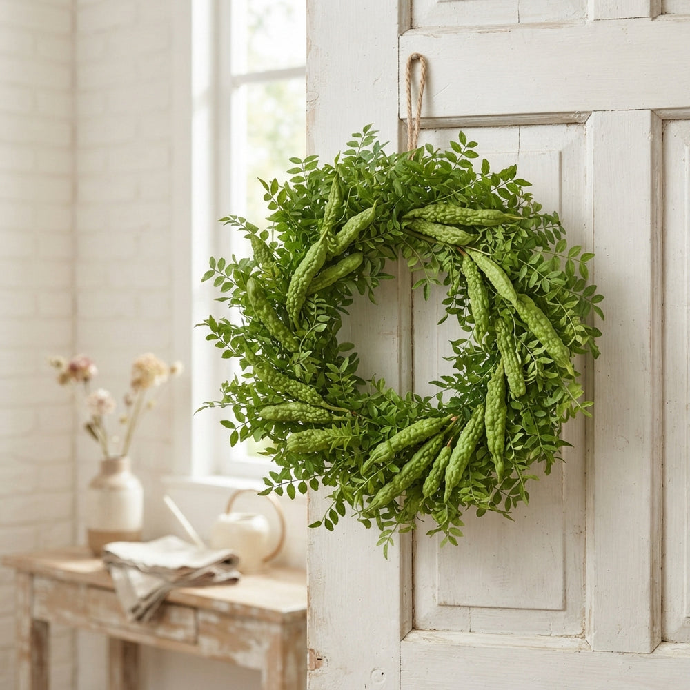 Green Lilac de Chine Decorative Wreath – 12cm
