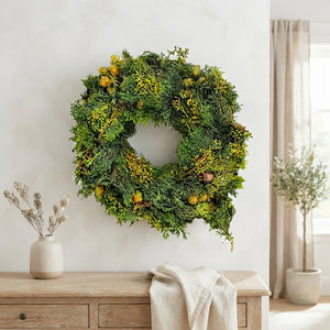 Green Exotica Pinecone Wreath – 40cm