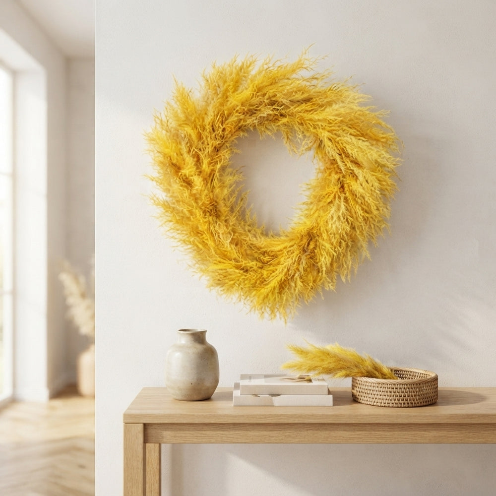 Yellow Lao Grass Wreath – 60cm