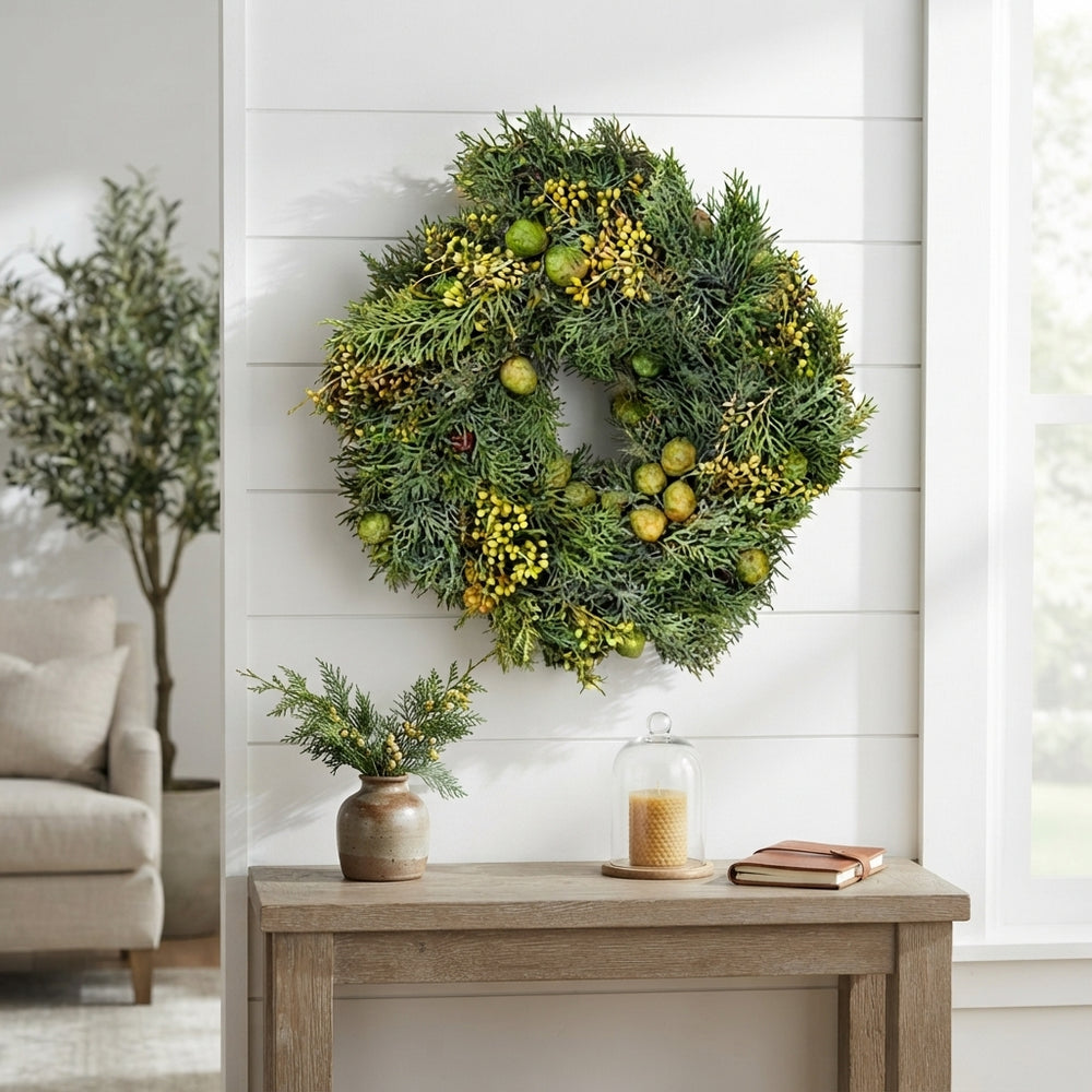 Green Exotica Pinecone Wreath – 30cm