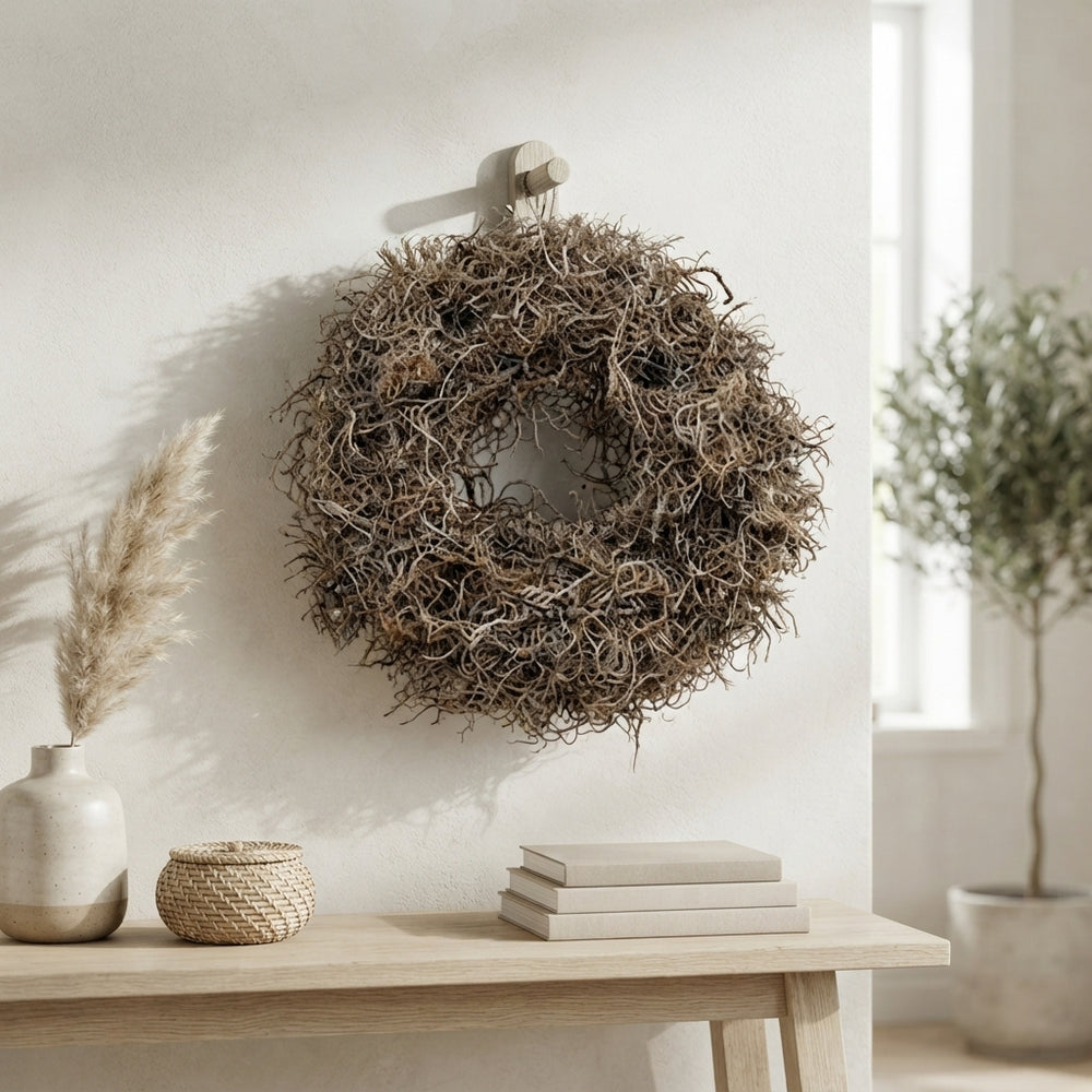 Natural Iron Grass Wreath – 30cm
