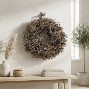 Natural Iron Grass Wreath – 30cm