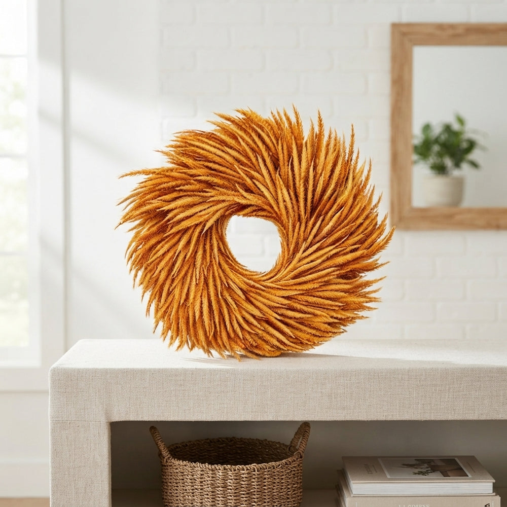 Natural Silkworm Wreath – 30cm