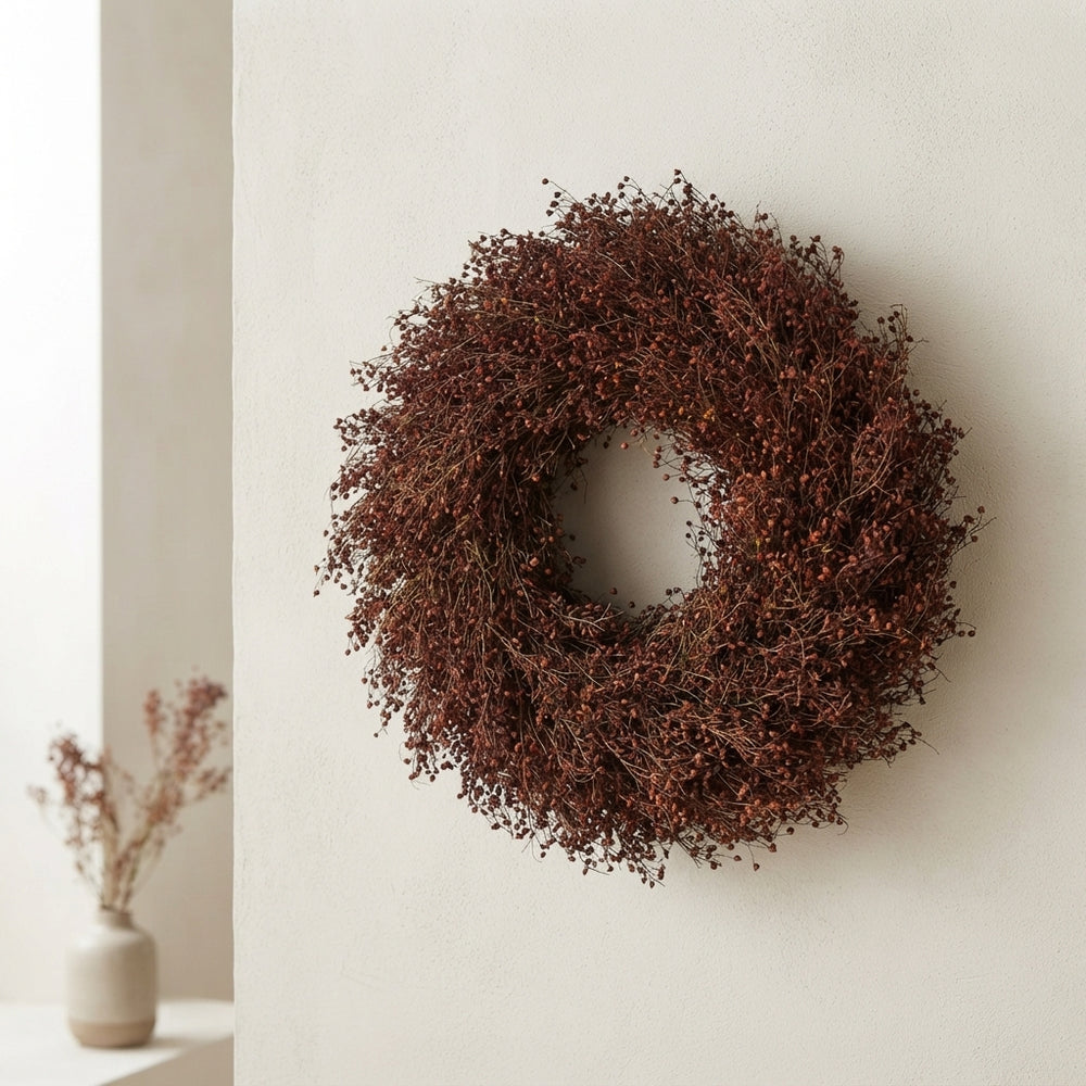 Red Faux Thyme Wreath – 40cm