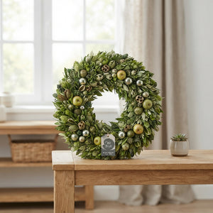 Luxury Green Decorative Wreath – 30cm