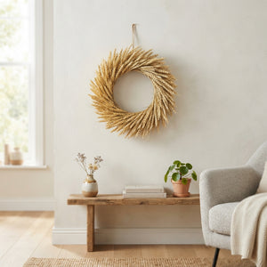 Natural Dried Wheat Wreath – 40cm