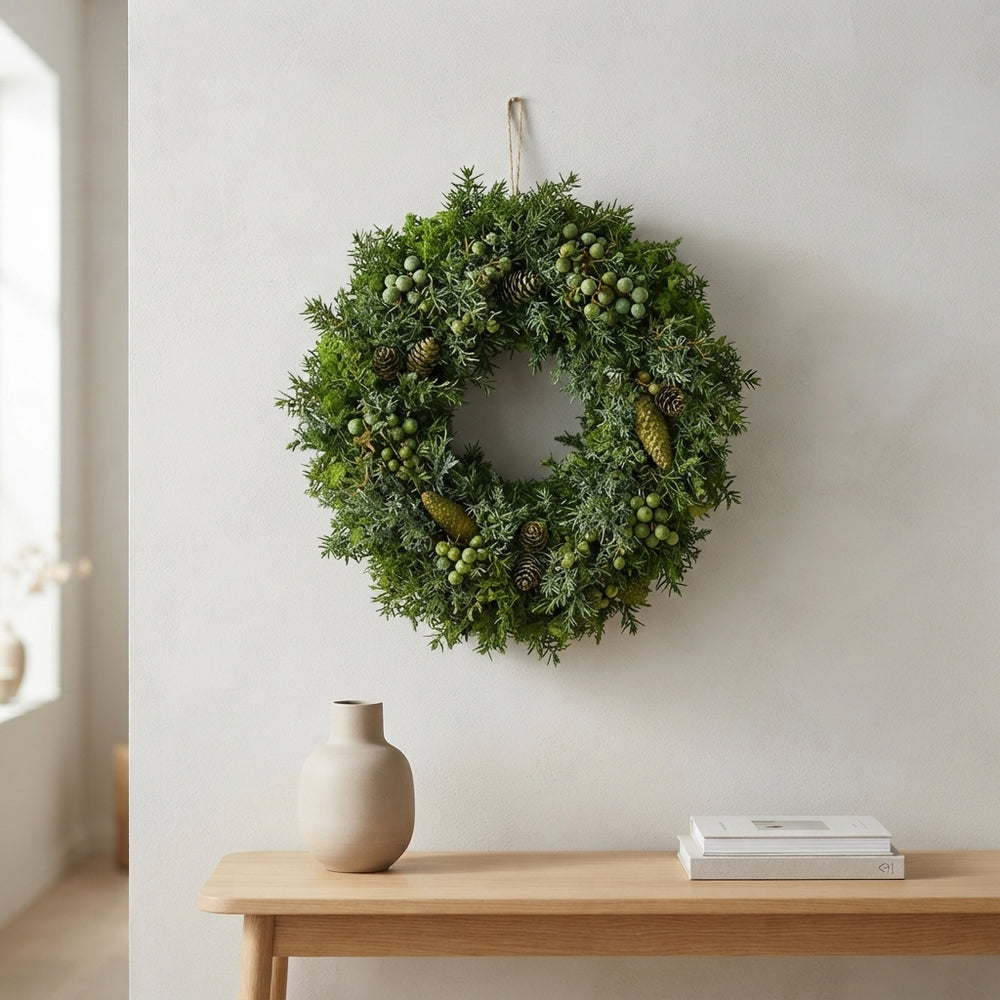 Green Juniper Pine Wreath – 30cm