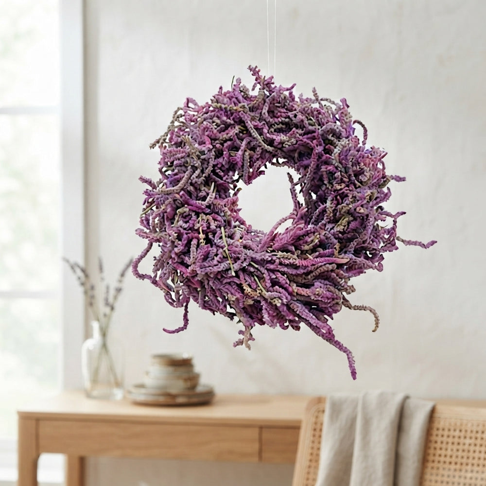 Natural Preserved Limonium Wreath – 40cm