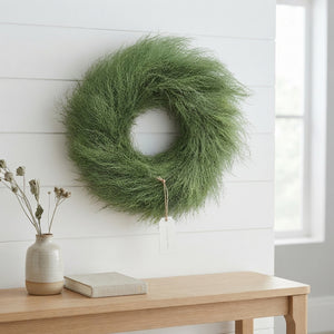 Natural Green Panicum Wreath – 40cm