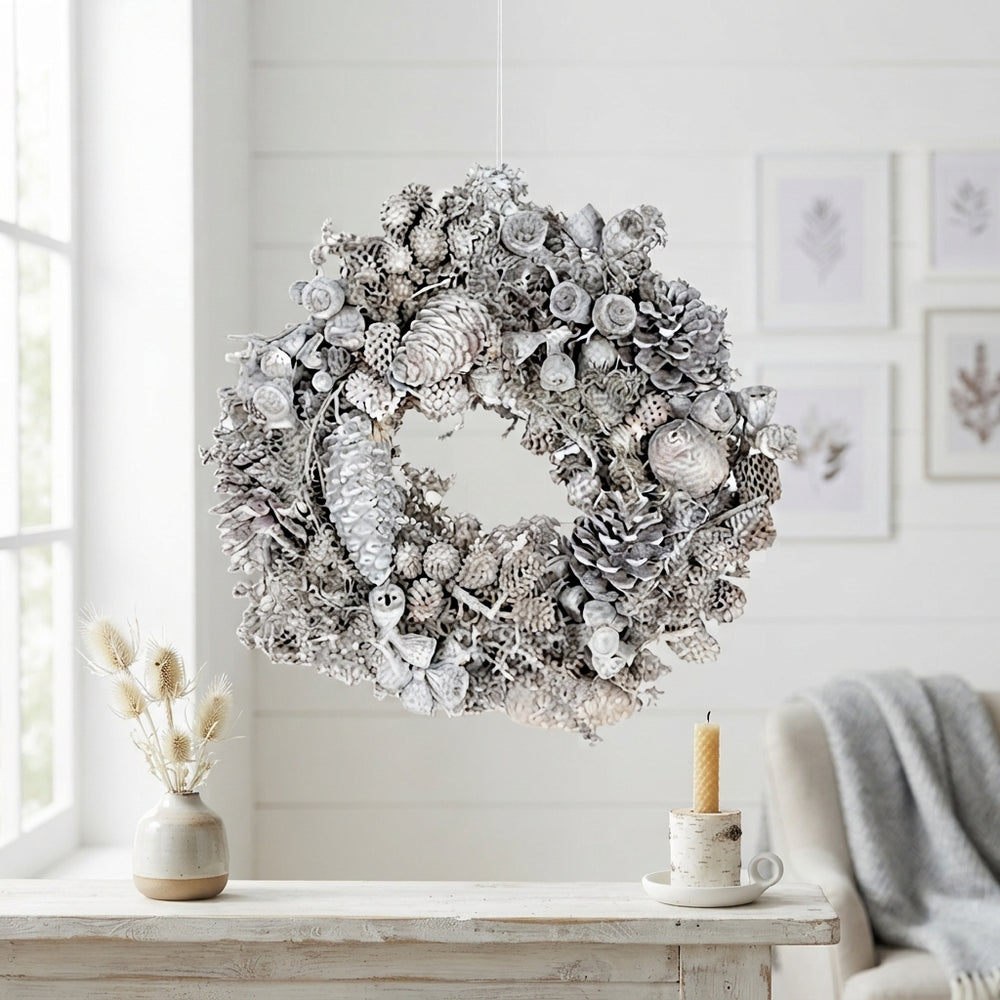 White Wax Wreath – 23cm
