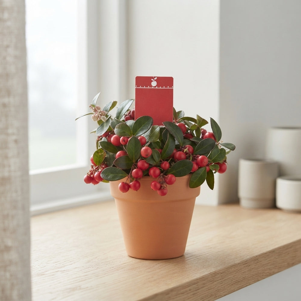 Wintergreen Gaultheria procumbens – 12cm Terracotta Pot