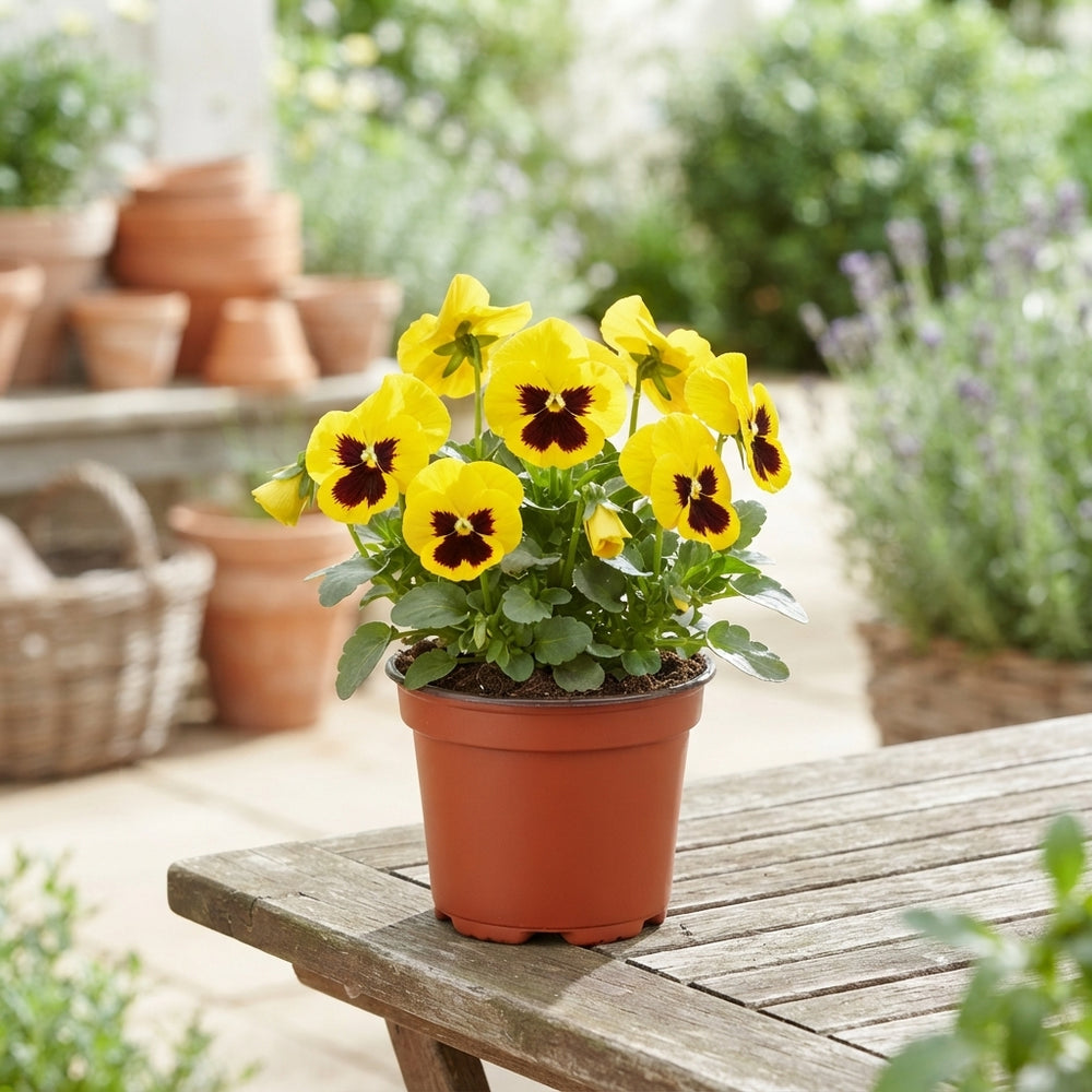 Yellow Viola with Blotch (Viola wittrockiana) – 11cm Pot