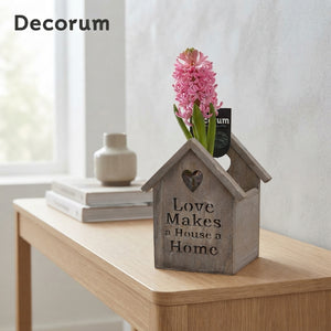 Lovely Home Wooden Birdhouse Plant Arrangement – 11cm Pot