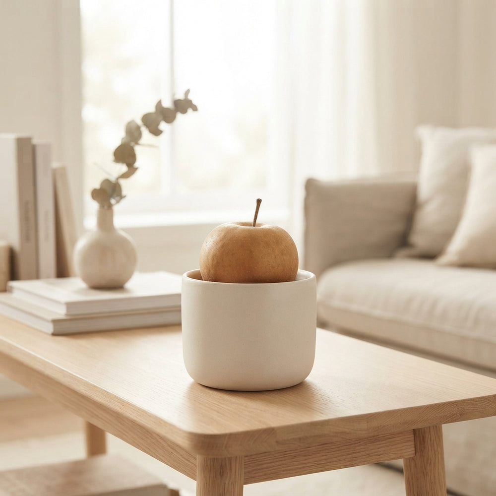 Natural Light Brown Wax Apple Decoration
