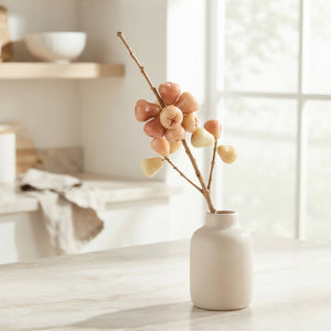 Natural Light Brown Wax Apple Decorative Stem
