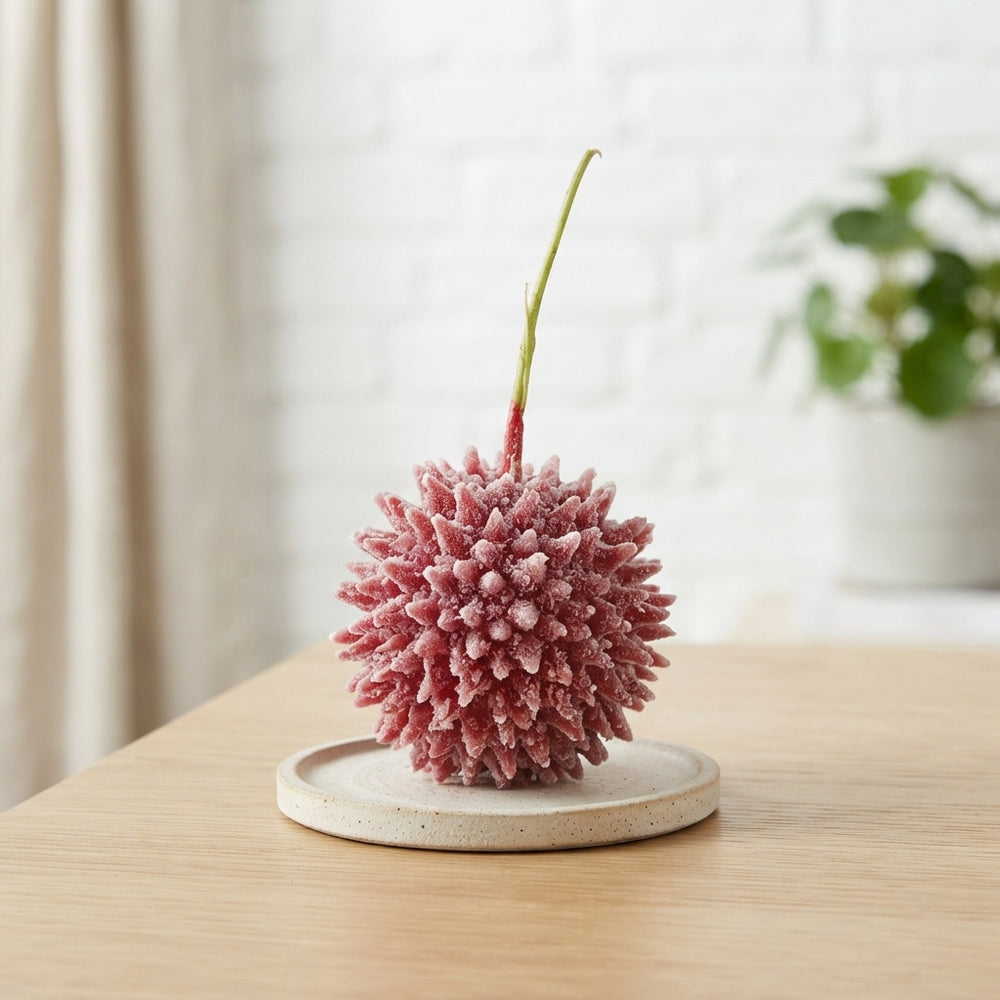 Red Wax Flower Candle Decoration