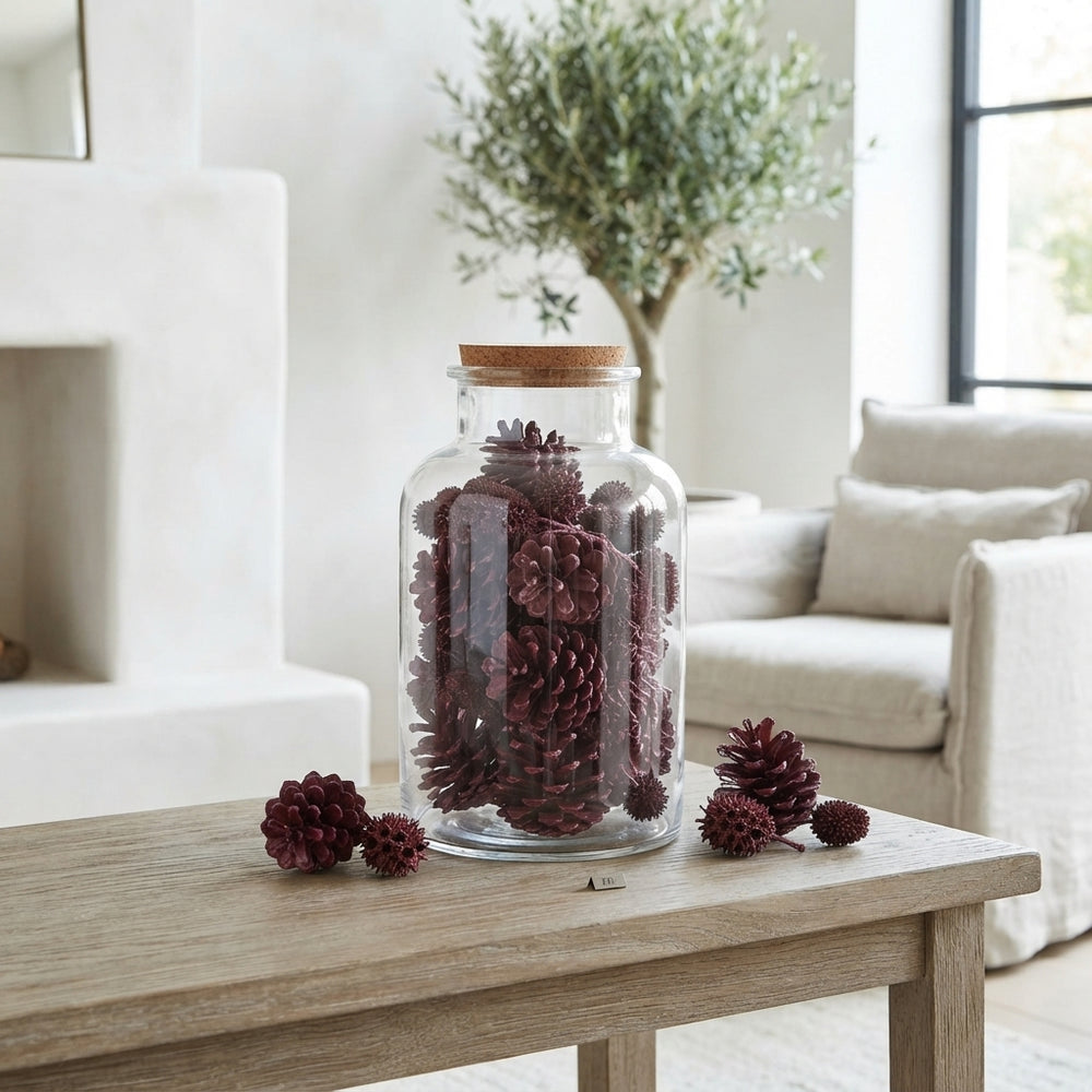 Burgundy Pinecone Mix Dried Flowers
