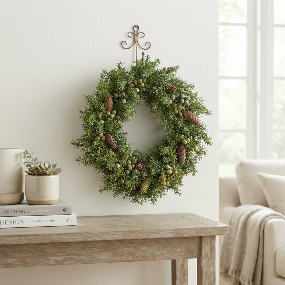 Green Juniper and Pine Wreath – 20cm