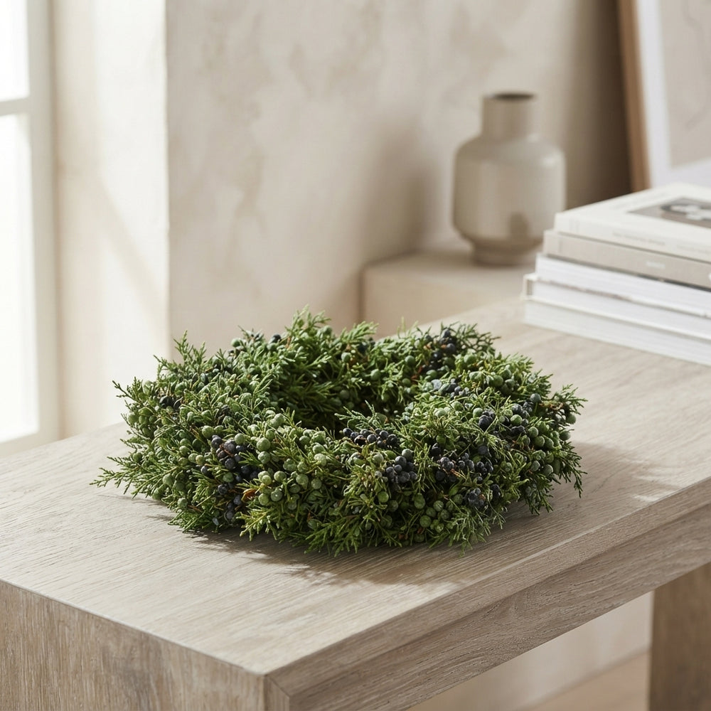 Green Juniperus Decorative Wreath – 18cm