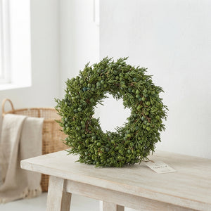 Green Juniperus Decorative Wreath – 18cm