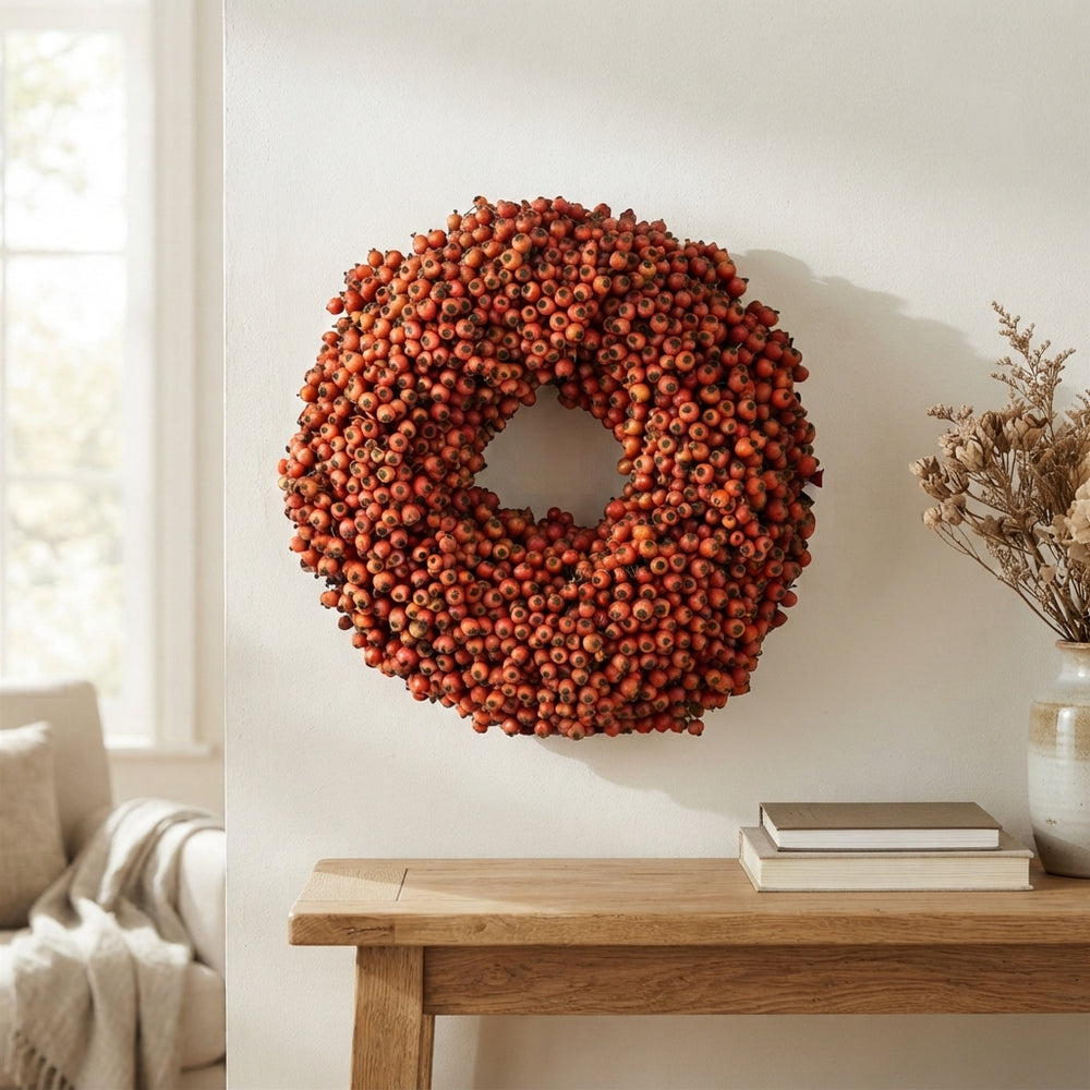 Orange Rosehip Wreath – 35cm