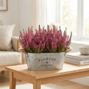 Oval Zinc Flower Garden Arrangement